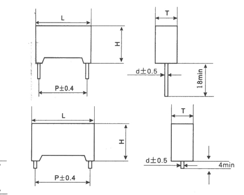 Double side metallized polypropylene film capacitor with mkp82 plastic shell