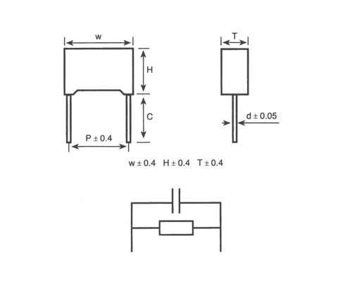 Anti interference capacitor with metallized polypropylene film encapsulated in mkp62 + R plastic shell