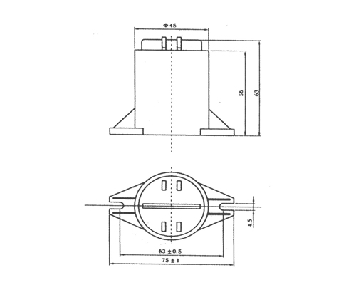 Outline drawing of cbb80a high voltage AC Metallized Polypropylene Film Capacitor