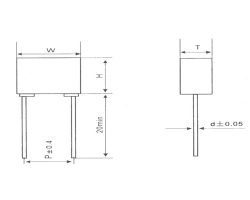 Cl233x ultra small plastic shell encapsulated metallized polyester film capacitor