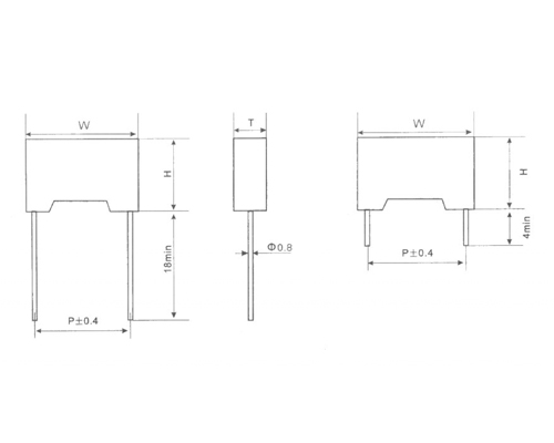 Cl233 metallized polyester film capacitor with plastic shell Cl233 metallized polyester film capacitor with plastic shell