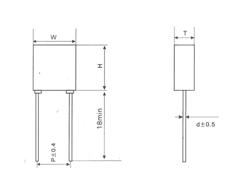Cls22 small metallized polycarbonate film capacitor with plastic shell Cls22 small metallized polycarbonate film capacitor with plastic shell